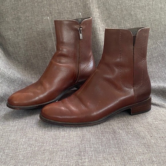 Loeffler Randall Shoes - Loeffler Randall Size 6 Brown Leather Sole Slim Chelsea Zip Ankle Boots
